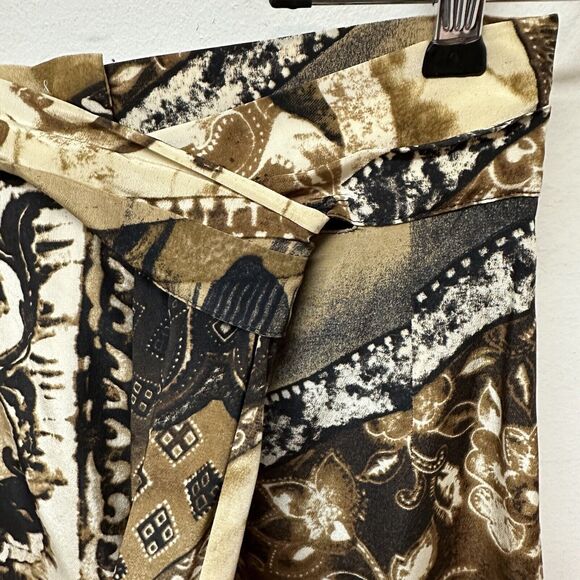 Max Mara Pura Seta 100% Silk Baroque Faux Wrap Pencil Skirt 27" Waist Made Italy - Picture 5 of 9